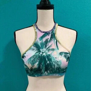 Pilyq palm tree bikini top in size medium
